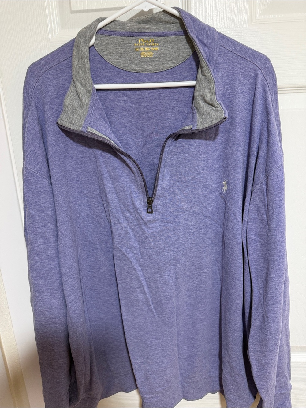 Polo by Ralph Lauren Purple Heather Crewneck with Grey Trim